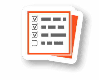 A checklist with a check mark on it ensuring cyber security measures are in place for managed IT services.