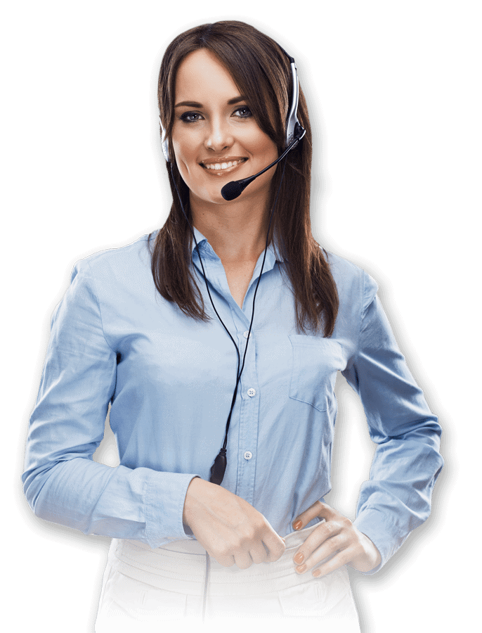Woman using headset