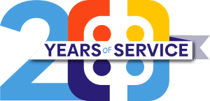 Celebrate two decades of service with a specialized logo, showcasing expertise in IT cybersecurity and managed IT services.